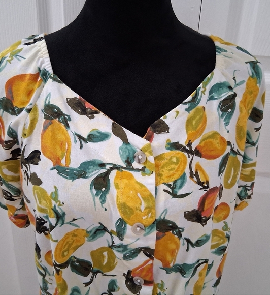 Ava James Linen Blend Pear Top   Size XL - Picture 2 of 10